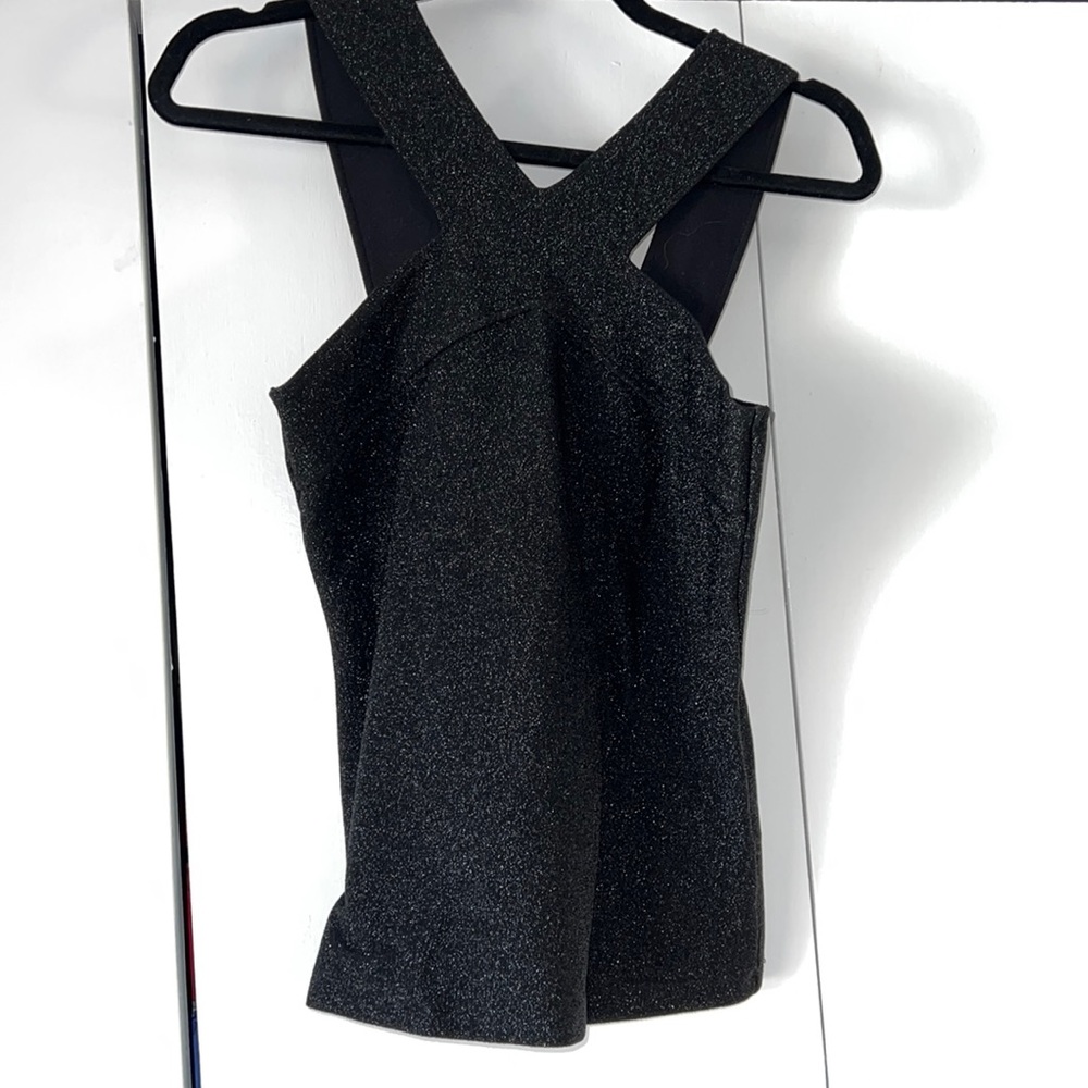 Karen Millen Sparkly Black Tank Top